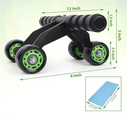 Foldable 4-Wheel Ab Roller with Knee Pad – Ultimate Core Workout Trainer