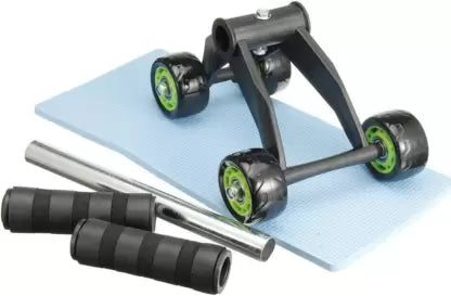 Foldable 4-Wheel Ab Roller with Knee Pad – Ultimate Core Workout Trainer