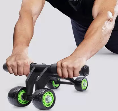 Foldable 4-Wheel Ab Roller with Knee Pad – Ultimate Core Workout Trainer
