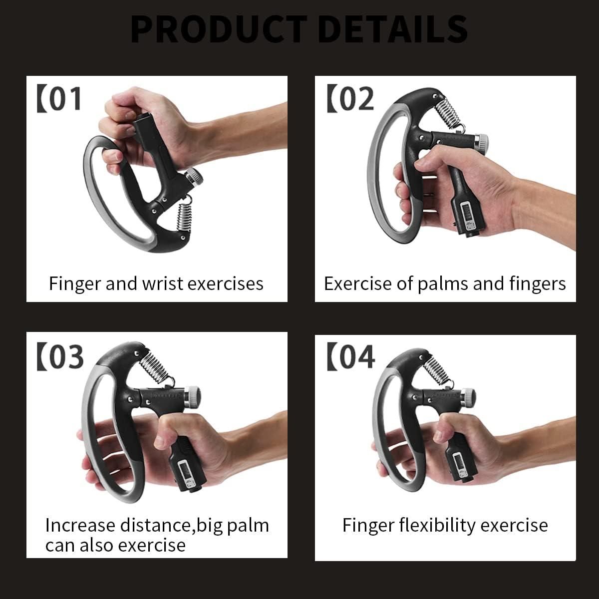 Adjustable 10-100 kg Hand Gripper with Digital Counter