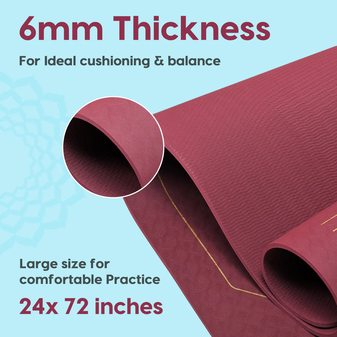 True Alignment Yoga Mat – Extra Large, Non-Slip & Eco-Friendly