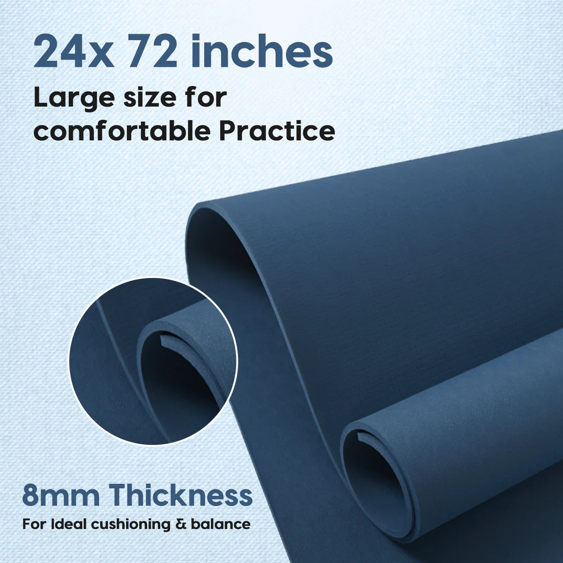 Pro Balance Yoga Mat – 8mm Extra Thick, Non-Slip & Eco-Friendly