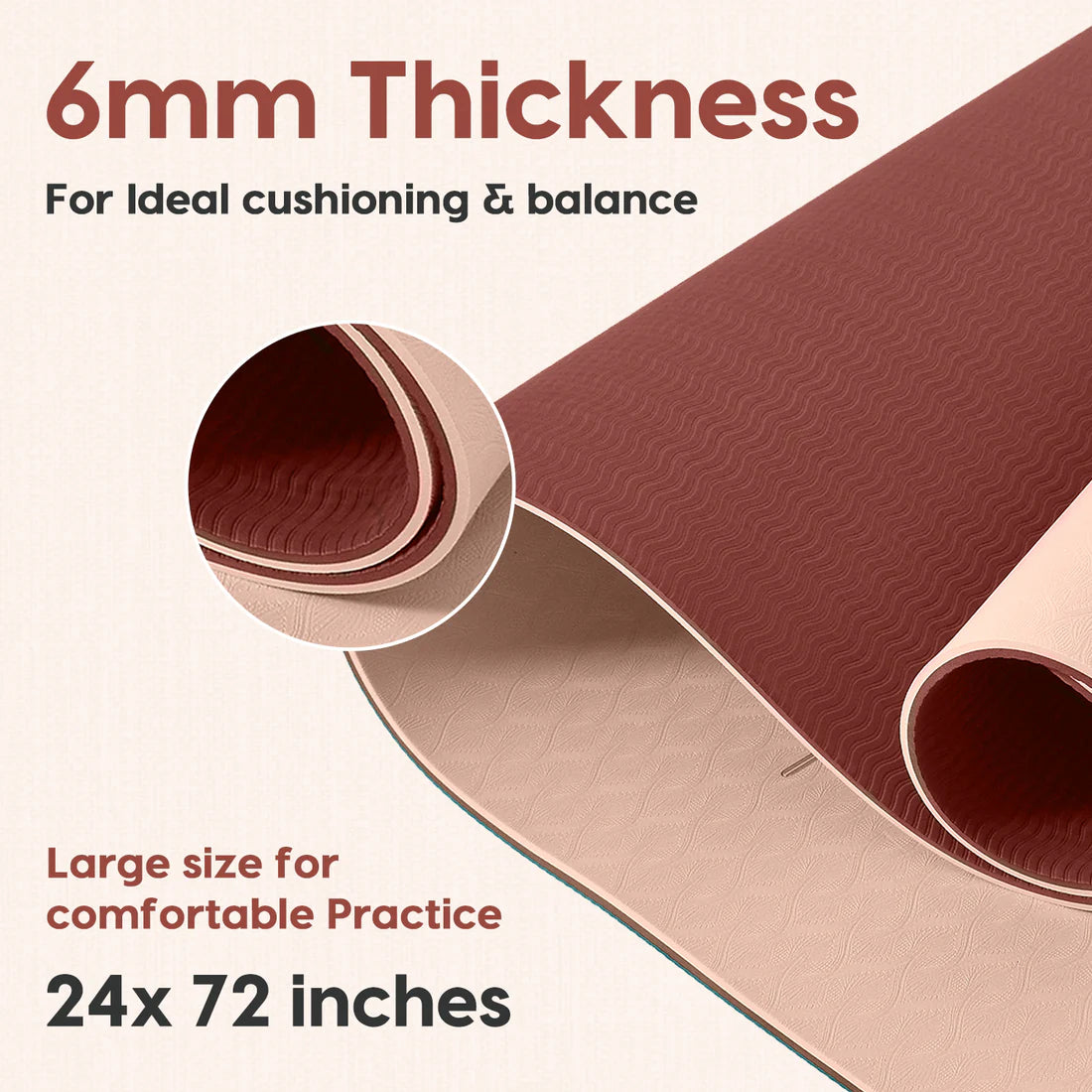 Dual Layer Yoga Mat – Extra Large, Non-Slip & Eco-Friendly
