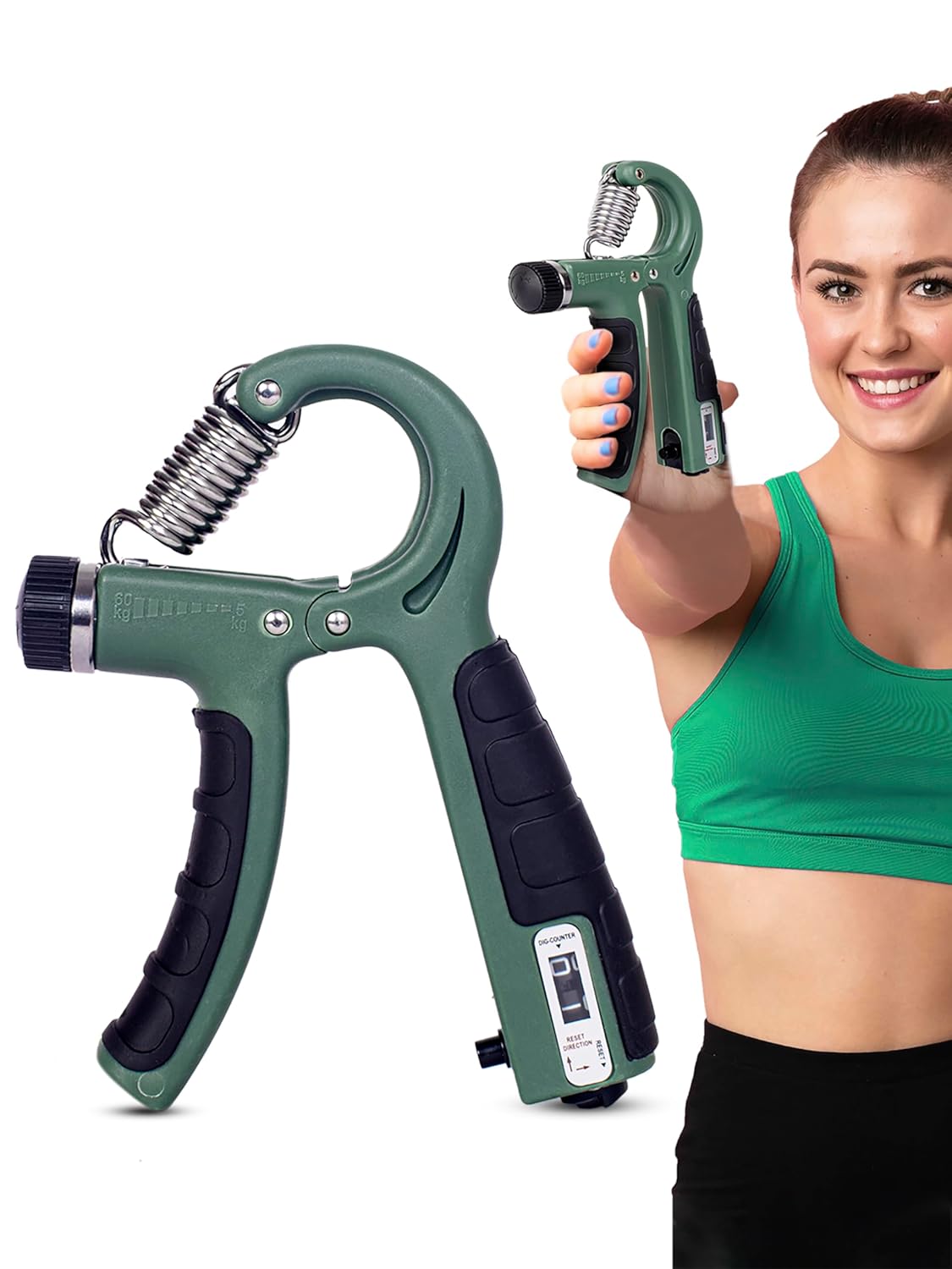 Adjustable 10-40 kg Hand Grip Strengthener with Counter | Forearm & Grip Exerciser