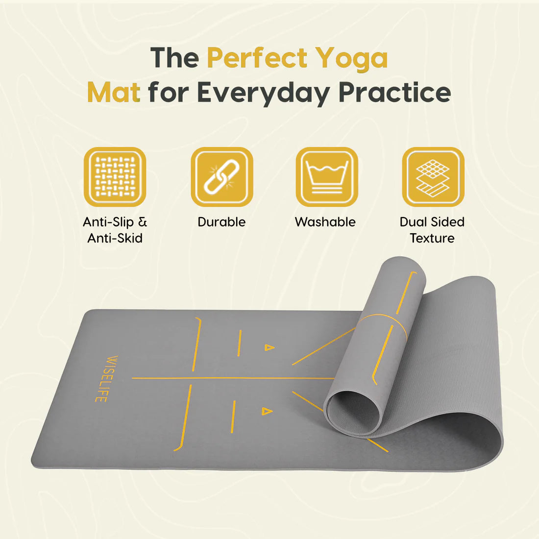 True Alignment Yoga Mat – Extra Large, Non-Slip & Eco-Friendly