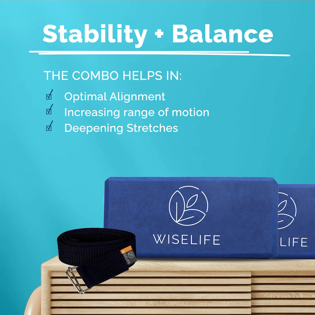 WiseLife Pro Yoga Blocks – High-Density, Non-Slip & Eco-Friendly (Pack of 2)