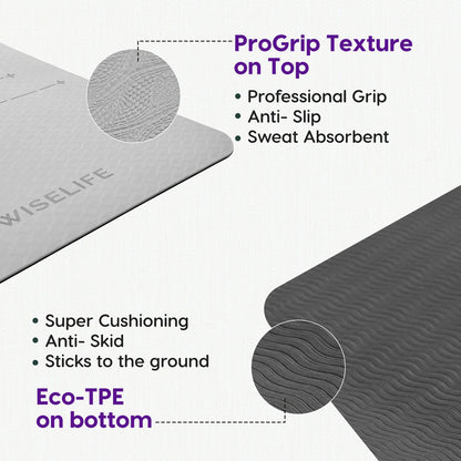 WiseLife Dual Layer Yoga Mat – Extra Large, Non-Slip & Eco-Friendly