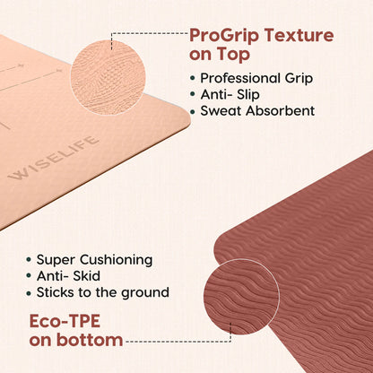 WiseLife Dual Layer Yoga Mat – Extra Large, Non-Slip & Eco-Friendly