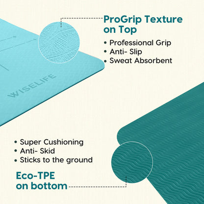 WiseLife Dual Layer Yoga Mat – Extra Large, Non-Slip & Eco-Friendly