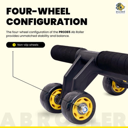 Foldable 4-Wheel Ab Roller with Knee Pad – Ultimate Core Workout Trainer