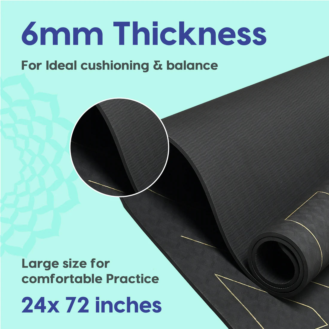 True Alignment Yoga Mat – Extra Large, Non-Slip & Eco-Friendly