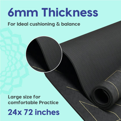 True Alignment Yoga Mat – Extra Large, Non-Slip & Eco-Friendly