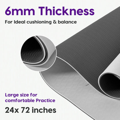 WiseLife Dual Layer Yoga Mat – Extra Large, Non-Slip & Eco-Friendly