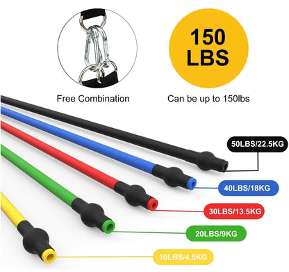 Resistance Band Set for Home Workouts – Full Body Fitness Kit with Handles & Door Anchor