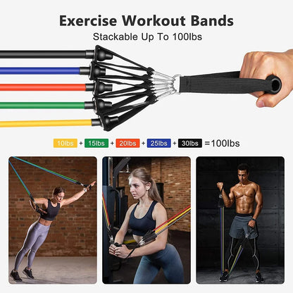 Resistance Band Set for Home Workouts – Full Body Fitness Kit with Handles & Door Anchor