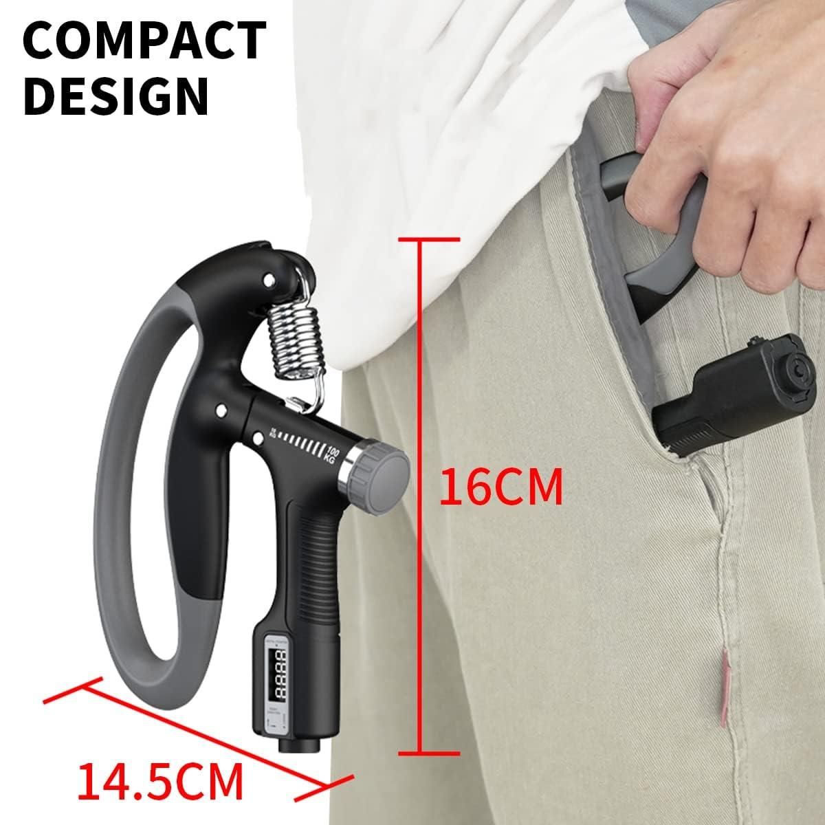 Adjustable 10-100 kg Hand Gripper with Digital Counter