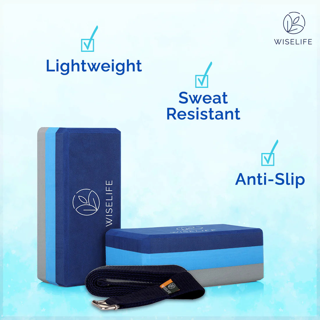 WiseLife Pro Yoga Blocks – High-Density, Non-Slip & Eco-Friendly (Pack of 2)