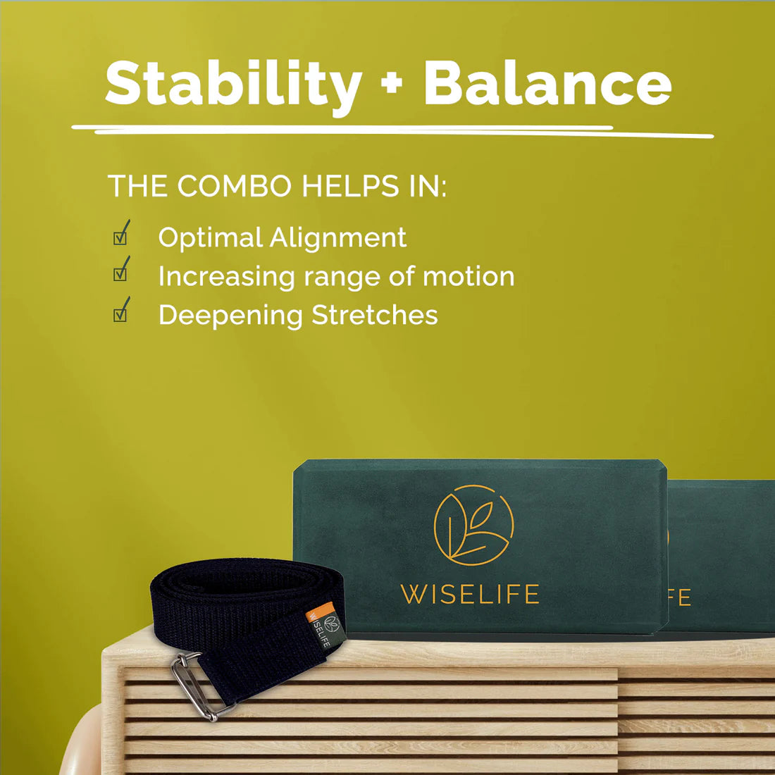 WiseLife Pro Yoga Blocks – High-Density, Non-Slip & Eco-Friendly (Pack of 2)